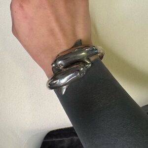 Dolphin silver bracelet adjustable